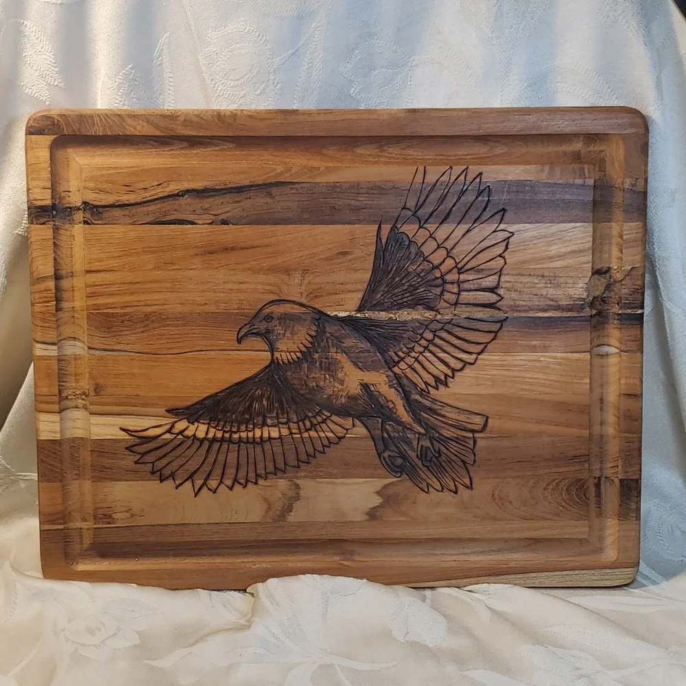 NEW Handcrafted Woodburned Charcuterie Board EAGLE